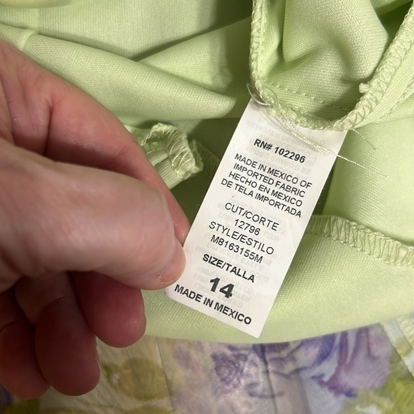 NWT dressbarn VTG pastels chiffon lined midi green yellow blue purple 14 - Picture 5 of 16